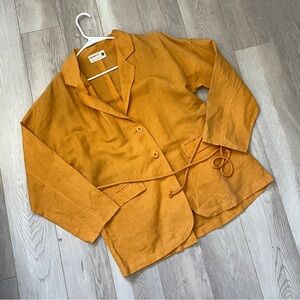 Back Beat Co. Blazer linen organic cotton womens Orange xsmall small minimalist